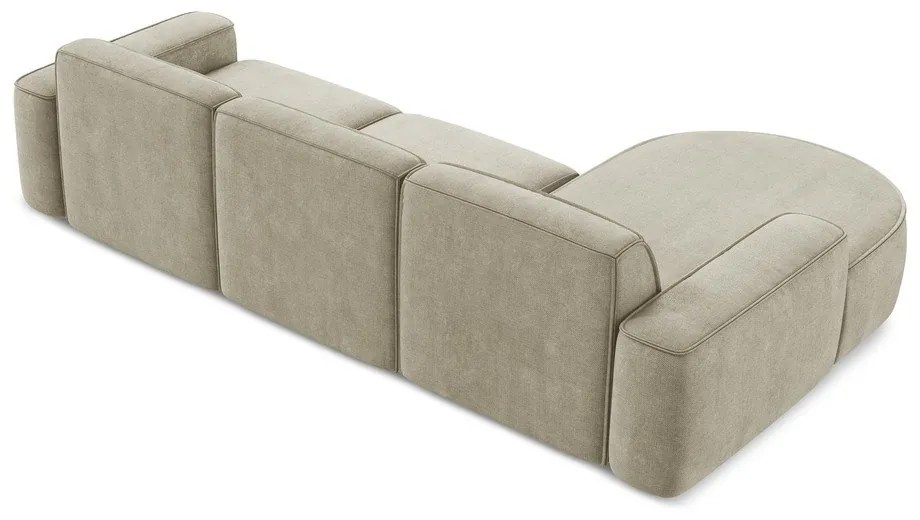 Bézs zsenília sarokkanapé (bal oldali-heverő résszel) Omao – Makamii