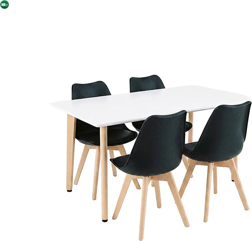 Silla 120 4+1 étkező garnitúra fehér-fekete