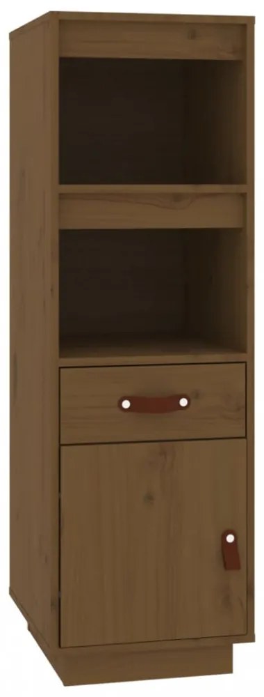 mézbarna tömör fenyőfa magasszekrény 34 x 40 x 108,5 cm