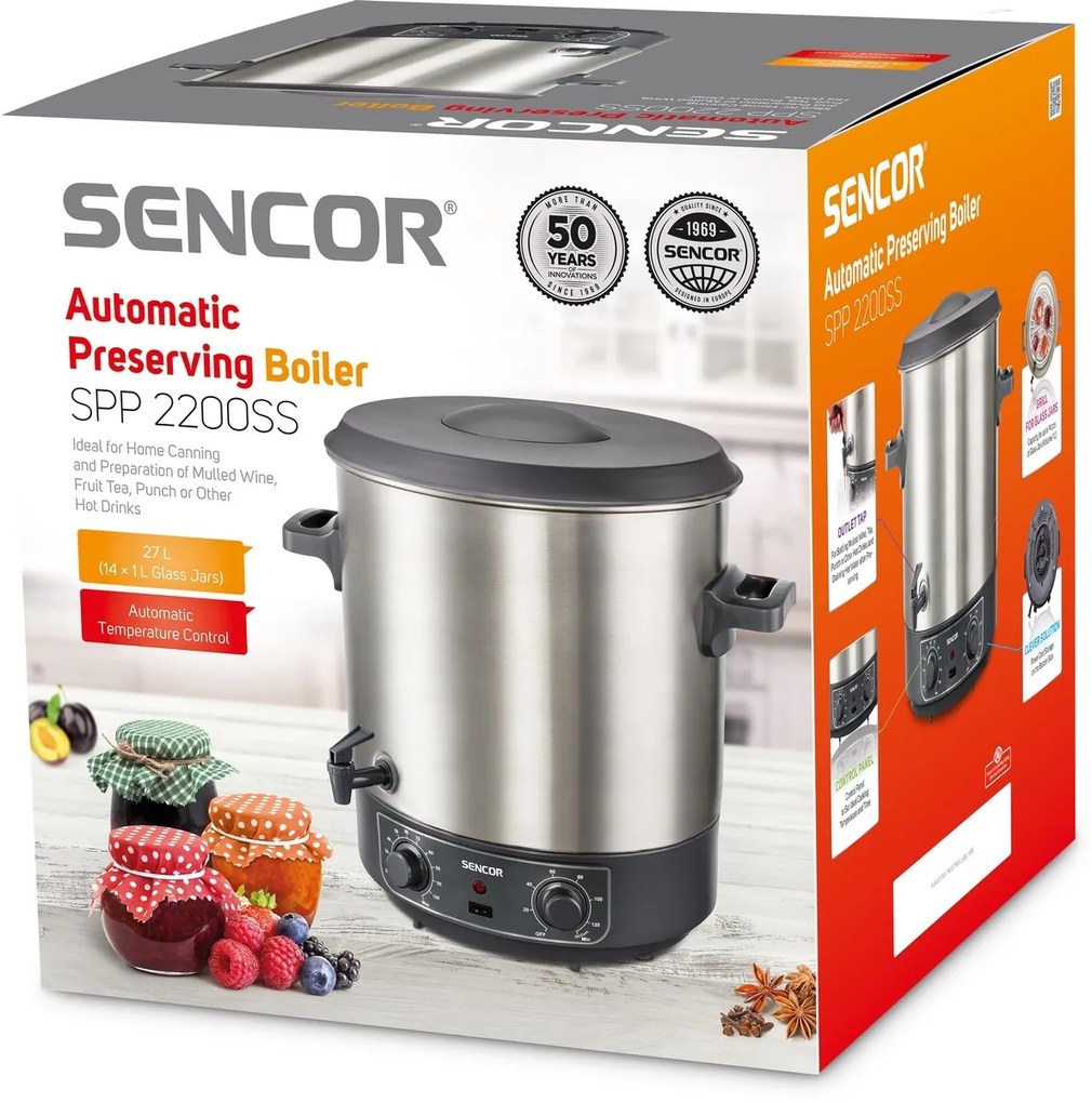 Sencor SPP 2200SS Tartósító edény , rozsdamentesacélból készült