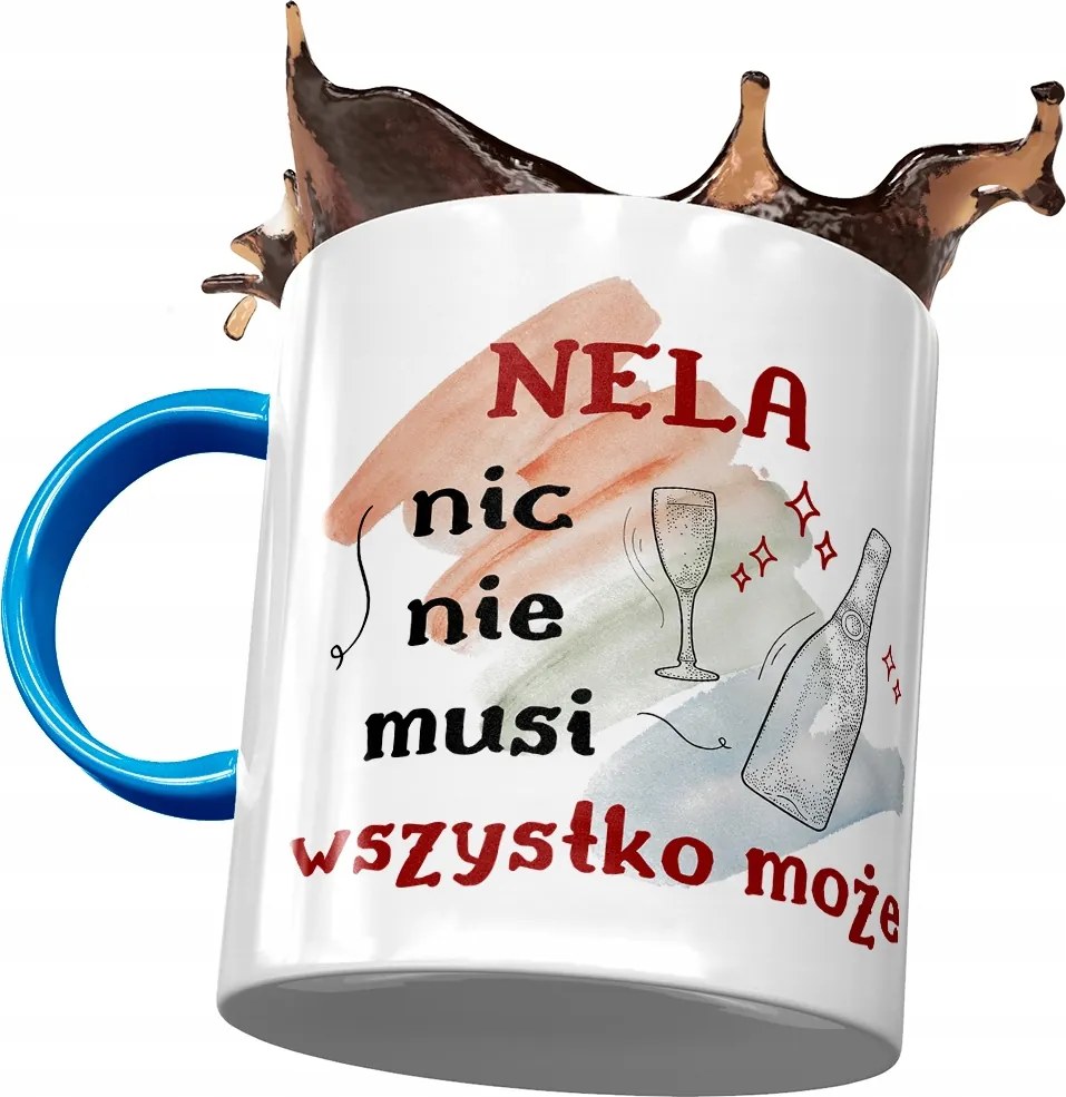 Kék Bögre Neli Feleség Barátnő Ajándék Nyomtatott Fotóval