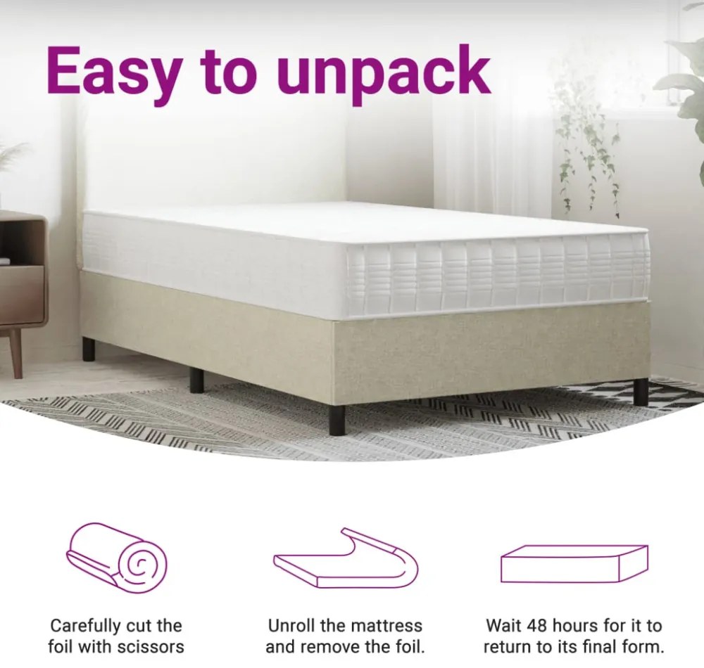 közepes keménységű zsebrugós matrac 140 x 200 cm