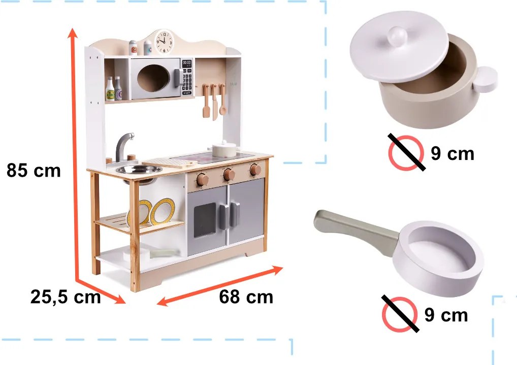 LULILO Gyermek fakonyha MDF KUKETO + kiegészítők