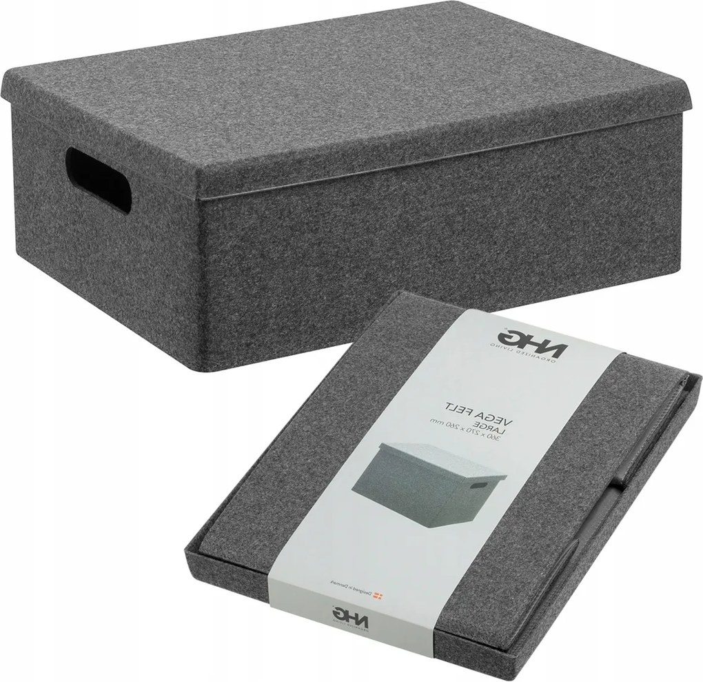 Tároló Doboz Összecsukható Tároló Doboz Fedővel Szürke 36x27x13cm