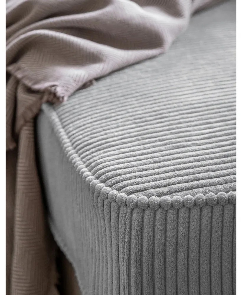 Világosszürke kordbársony heverő (bal oldali) Chic Charlotte – Miuform