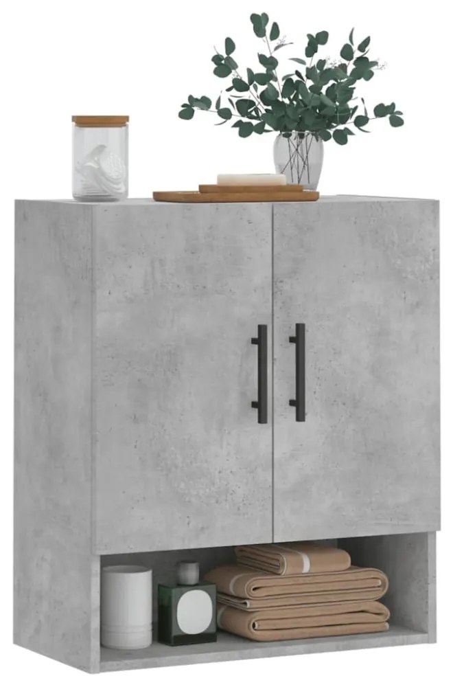 betonszürke szerelt fa faliszekrény 60 x 31 x 70 cm