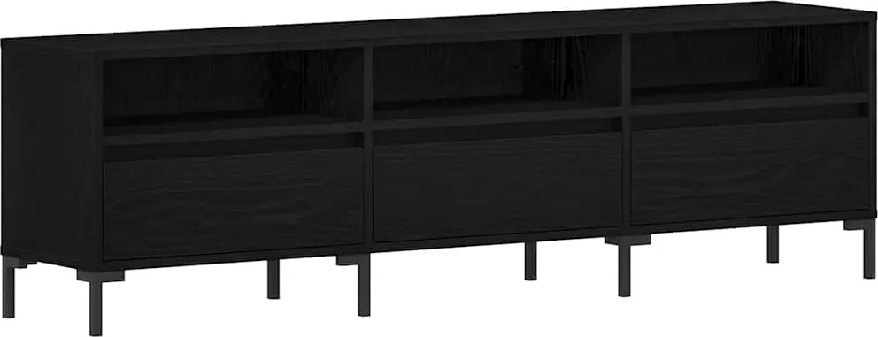 vidaXL TV szekrény fiókkal Fekete tölgy 150 x 30 x 44,5 cm Faanyag