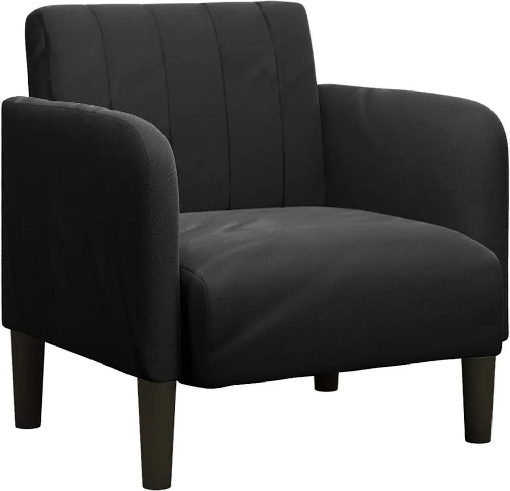 vidaXL fekete bársony kanapészék karfás szék 54 cm