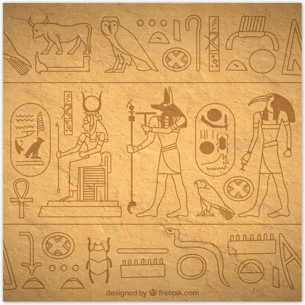 Poszterek 70x70 Egyiptomi hieroglifák