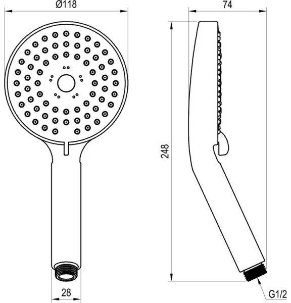 Ravak X07P009 - FLAT kézi zuhany, fényes króm