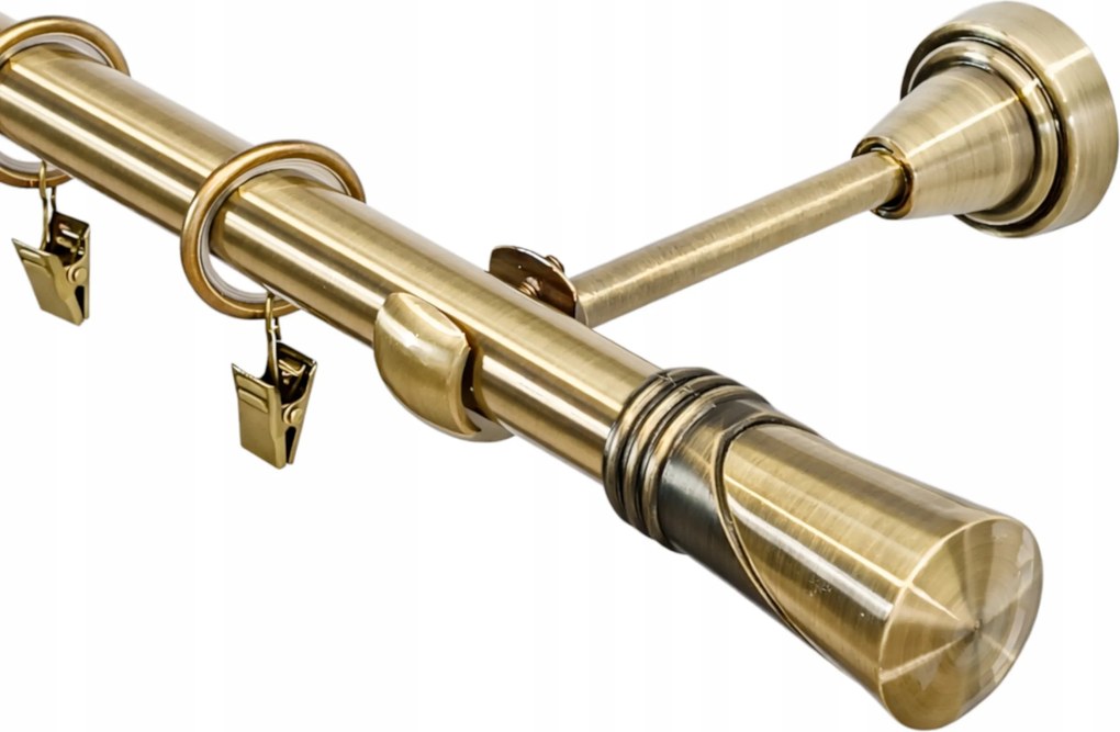 Függönykarnis Szimpla Arany 19 MM MIX Végek 160 cm Galvanizált Függönykarnis