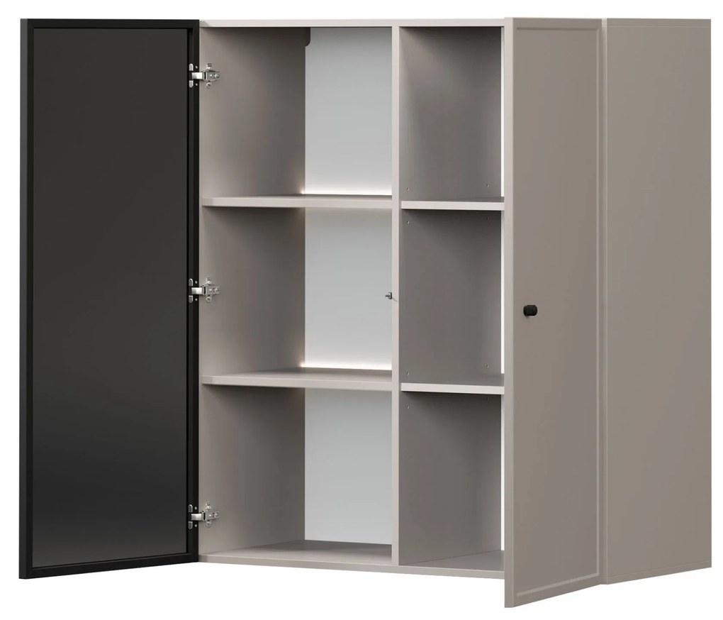 Lorini fali vitrin 100 cm - kasmír / fekete fogantyú