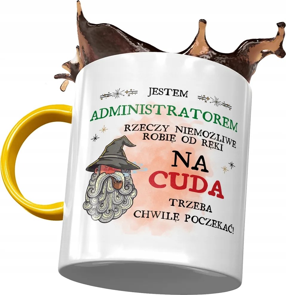 Sárga Bögre Az Adminisztrátornak Várni kell Nyomtatott Fotóval