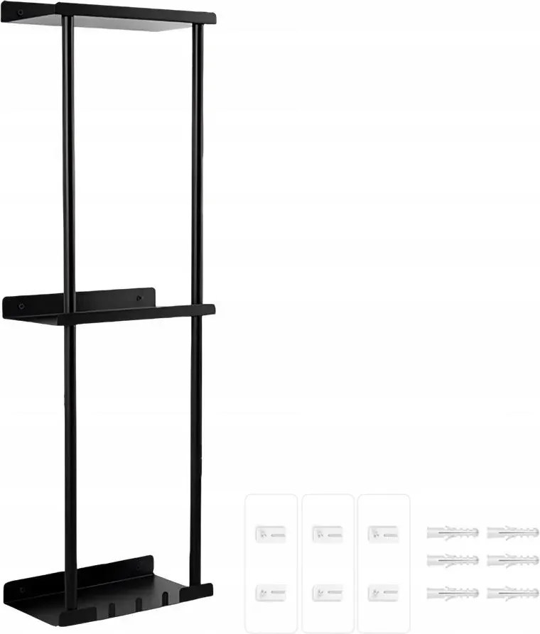 Fürdőszobai Törölközőtartó Állvány Loft Fém 3 szintes fekete