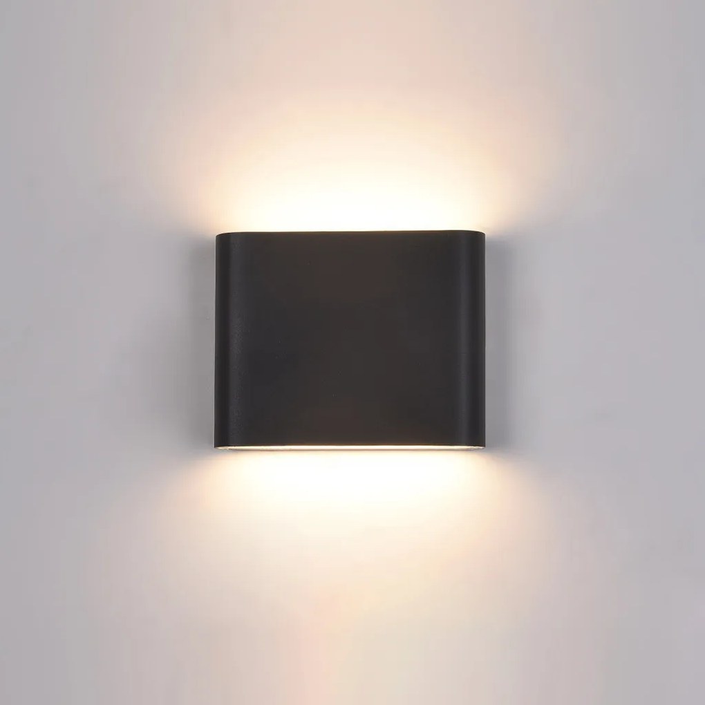 ITALUX PL-206B ROMANO Modern Kültéri Fali Lámpa Fekete LED IP54