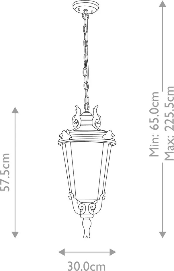 ELSTEAD BT8-L BALTIMORE Kültéri Függő Lámpa Borostyán, Antik Bronz IP23