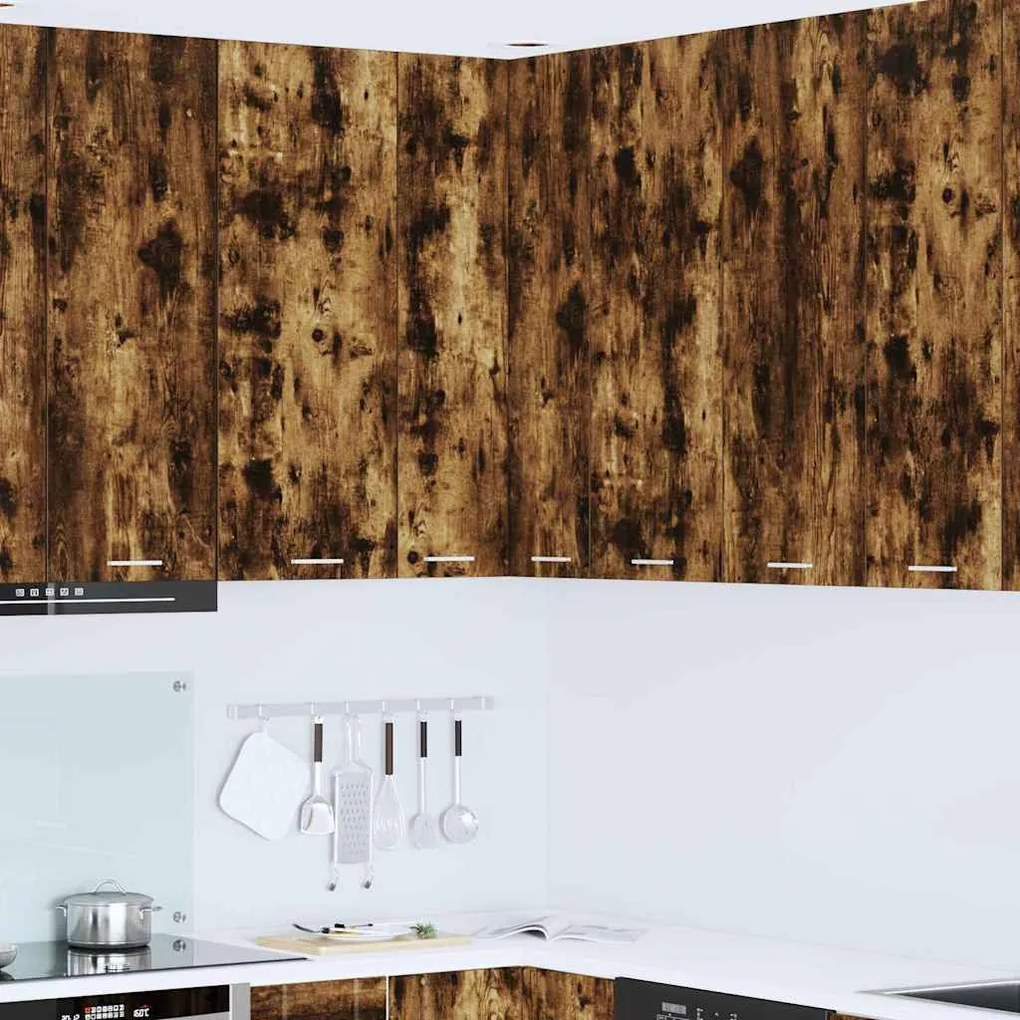 Függő szekrény Riga Füstölt tölgy és fehér 57 x 57 x 100 cm