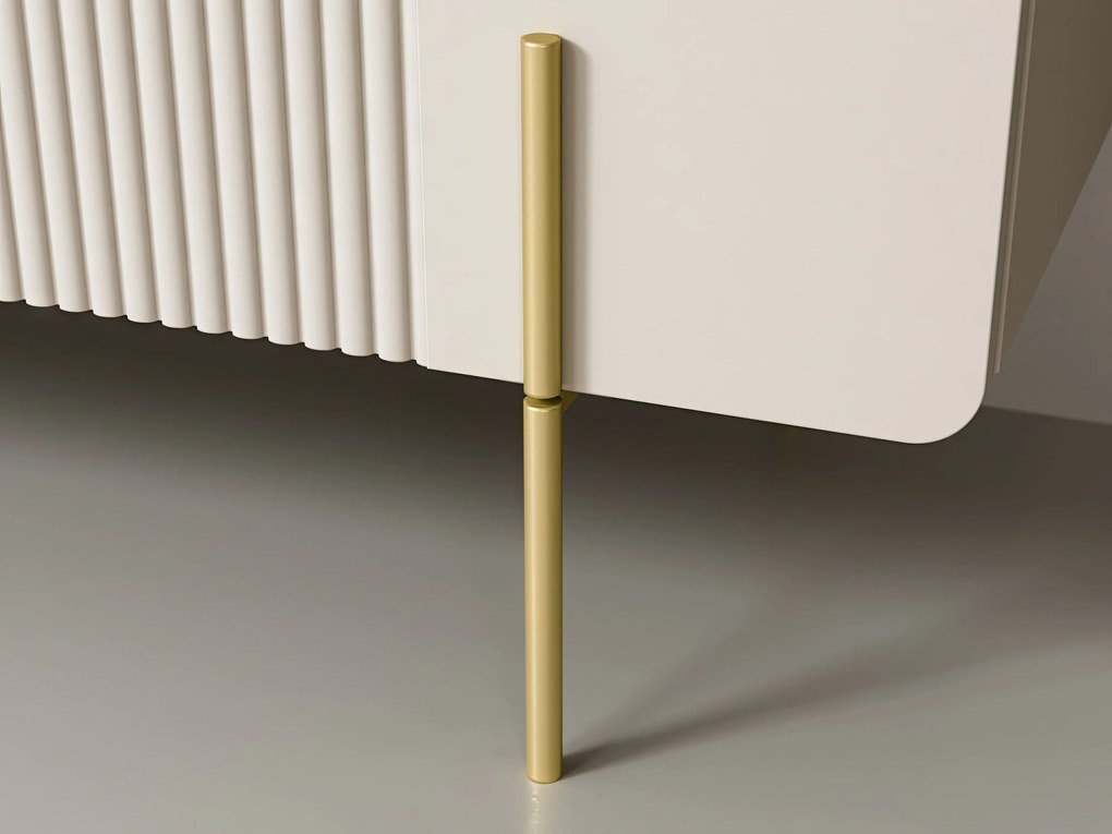 Malmi dohányzóasztal 100 cm fiókokkal - kasmír / arany lábak