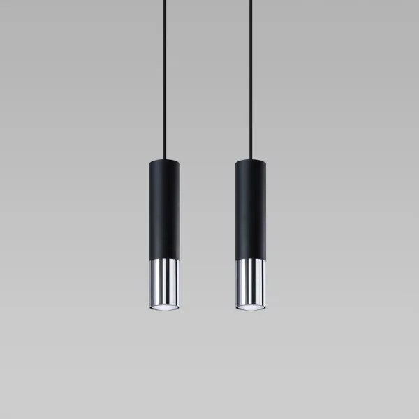 Sollux SL.0941 - Csillár zsinóron LOOPEZ 2xGU10/10W/230V fekete/króm