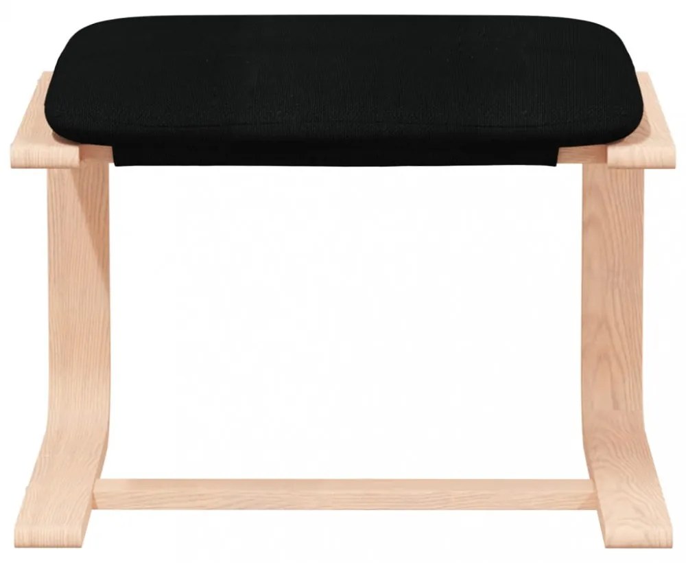 fekete szövet pihenőfotel lábtartóval