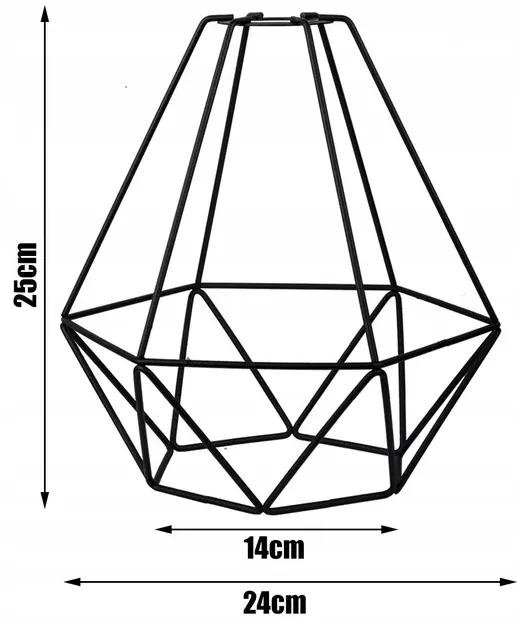 Glimex Diamond drót búrás állítható állólámpa fekete 1x E27