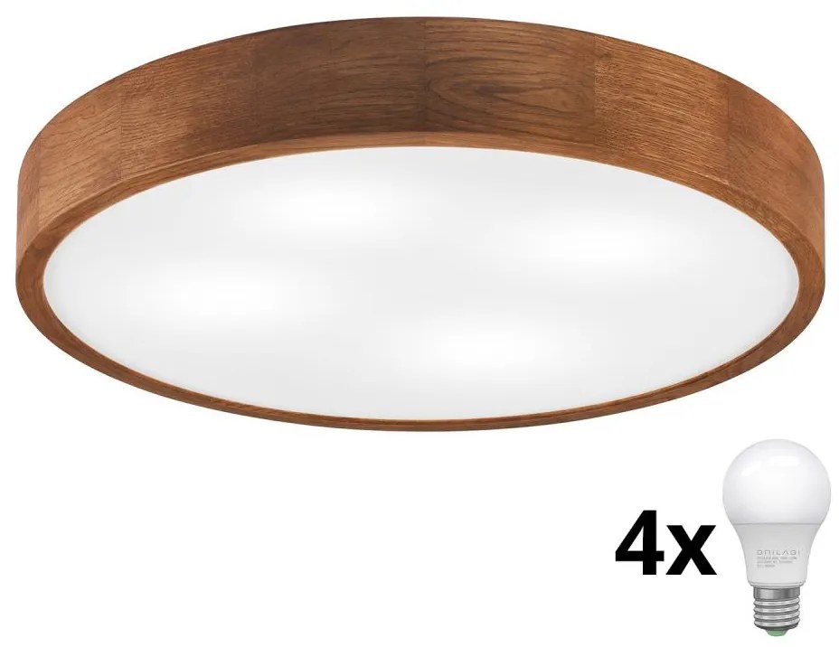 Brilagi - LED mennyezeti lámpa CARVALHO 4xE27/60W/230V tölgy-cseresznye átm. 57,5 cm
