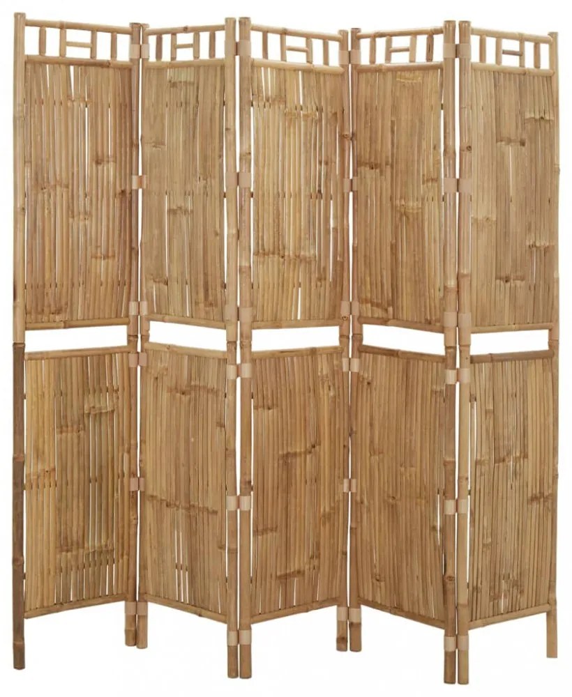 5 paneles bambusz paraván 200 x 180 cm