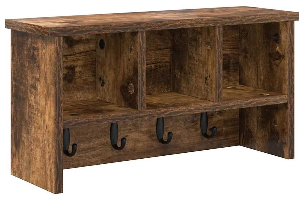 Fali Kabáthorog polcokkal Füstölt tölgy 50 x 16 x 26 cm Faanyag
