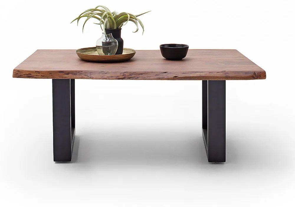 CARTAGENA dohányzó asztal akácfa 110x70cm - U alakú antracit szürke lábbal - Dió