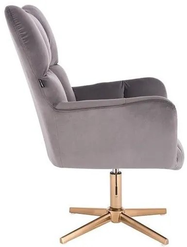 HR650CROSS Grafit modern velúr szék arany lábbal