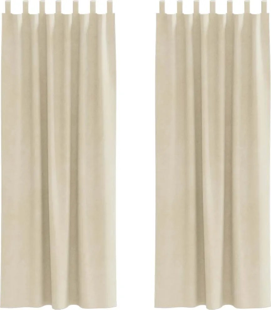 vidaXL Sötétítő függönyök 2 pcs Krém 140 x 245 cm Bársony