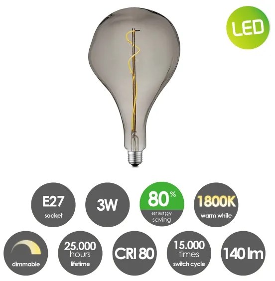LED Dimmelhető izzó VINTAGE EDISON E27/3W/230V 1800K