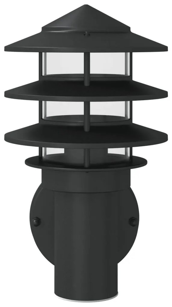 fekete rozsdamentes acél kültéri fali lámpa