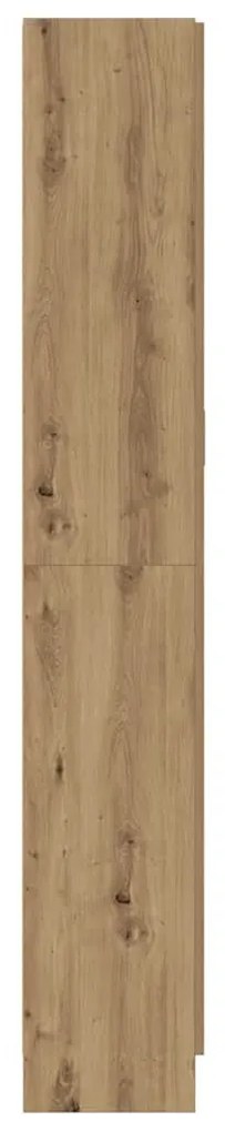 kézműves tölgy színű szerelt fa magasszekrény 82,5x30,5x185 cm