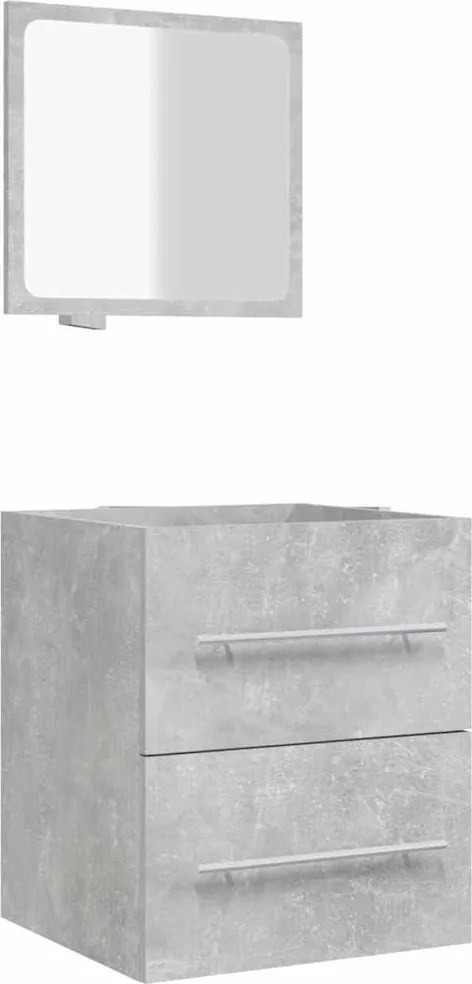 vidaXL betonszürke tükrös fürdőszobaszekrény 41 x 38,5 x 48 cm