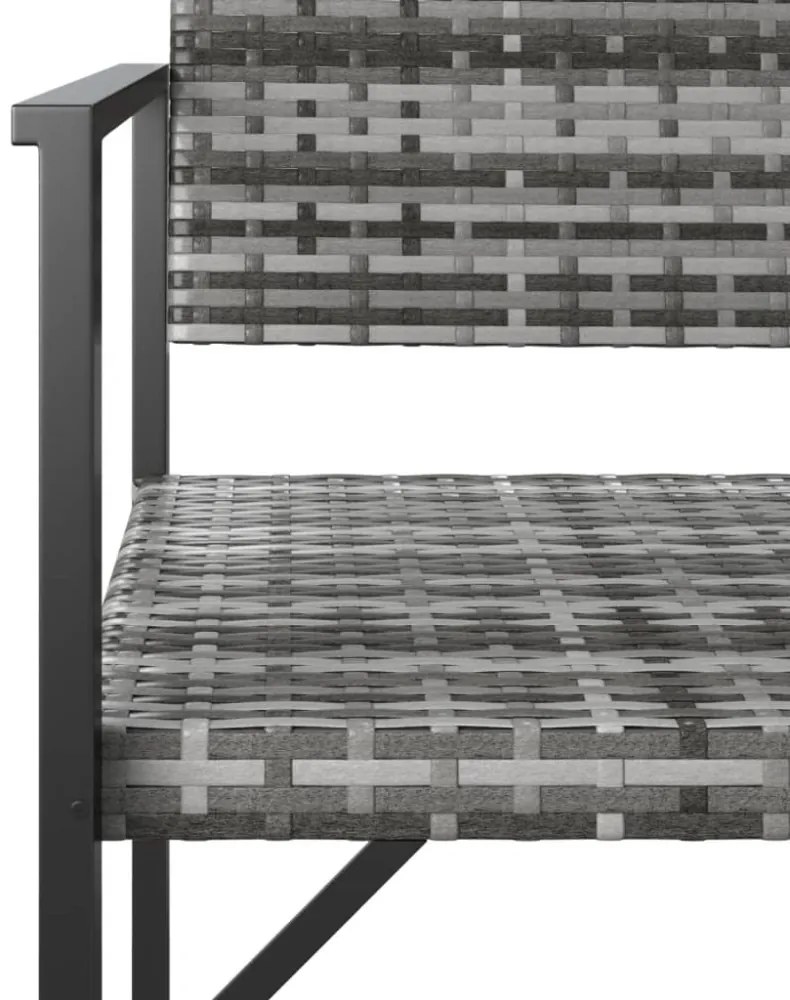 2-személyes szürke polyrattan kerti pad