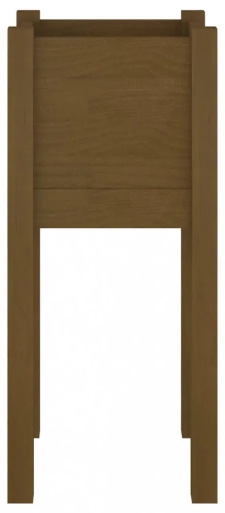 mézbarna tömör fenyőfa kerti virágtartó 31 x 31 x 70 cm