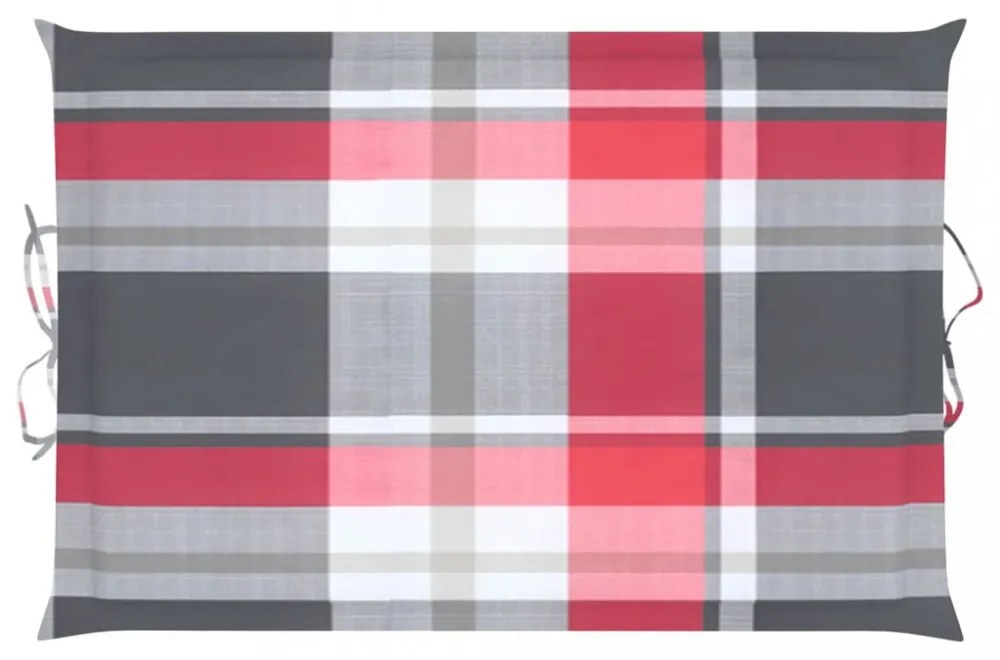 piros kockás oxford szövet napozóágy párna 186x58x4 cm