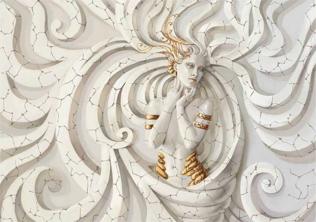 Fotótapéta Arany Nő Illúzió Perspektíva és Elegancia 350x250 +ragasztó