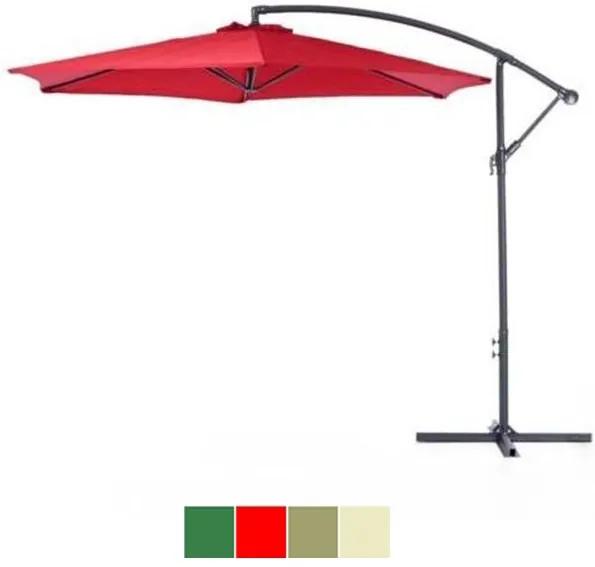 Függő napernyő, 2,7m, piros
