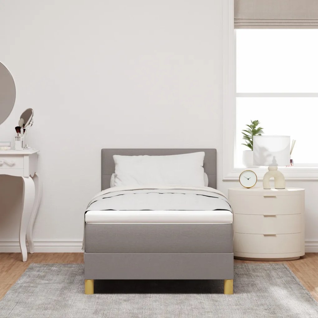 Box Spring ágy matraccal és LED világítással, Topszínű, 80x200 cm, Szövet