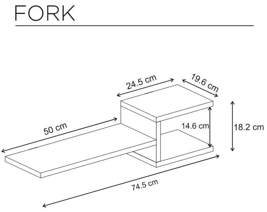 Fali polc Fork - White