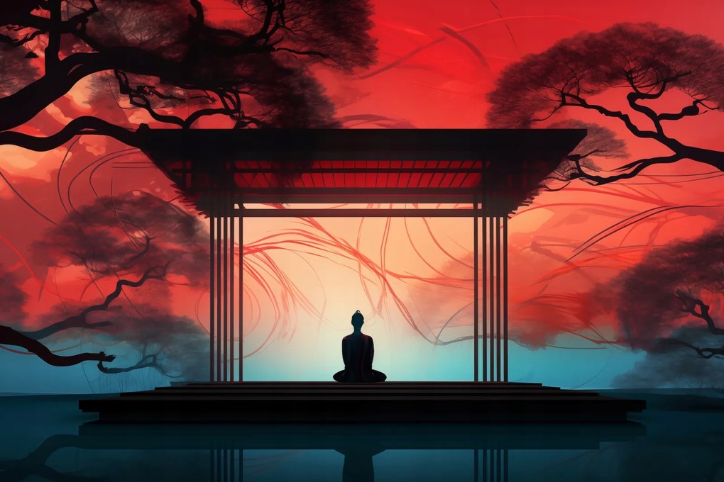 Poszter 30x20cm Meditáció lótusz pózban