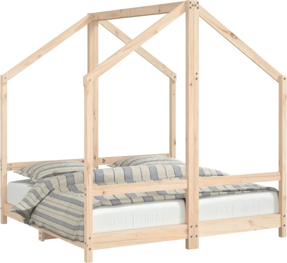 vidaXL tömör fenyőfa gyerekágykeret 2 x (70 x 140) cm