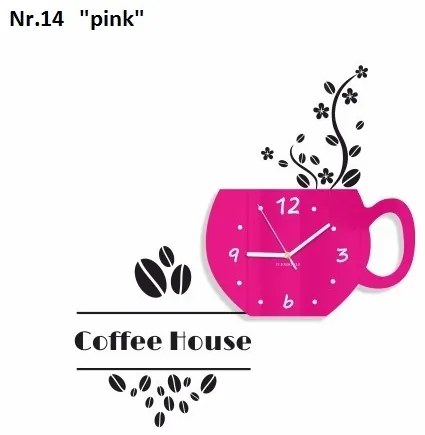 Dekoratív konyhai óra Coffee House szürke