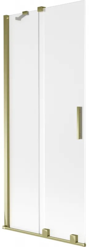 Mexen Velar, 2 szárnyas eltolható kádparaván 85 x 150 cm, 8 mm-es mattüveg, arany fényes, 896-085-000-31-50
