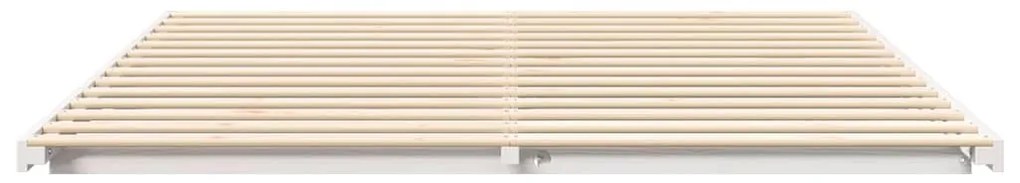 vidaXL Földi ágykeret Fehér 180 x 220 cm Tömör fenyőfa