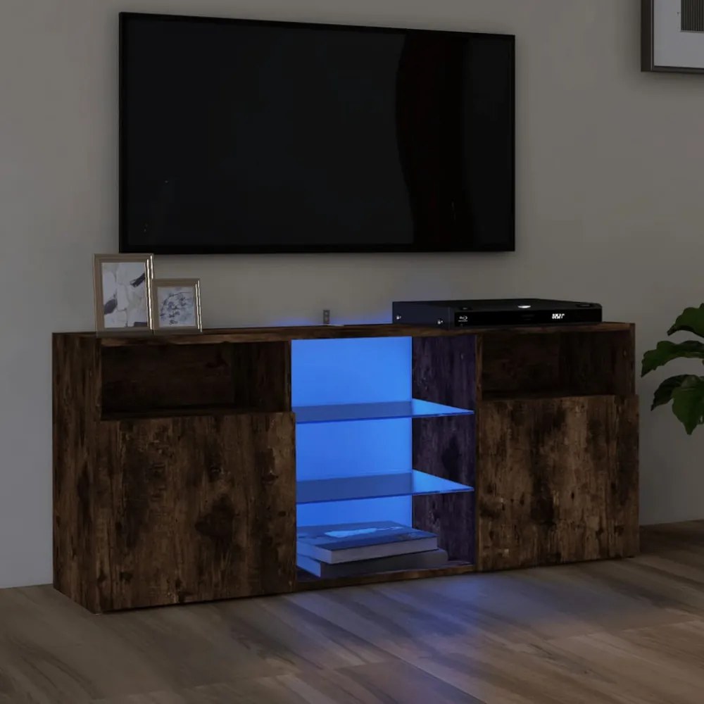 füstös tölgy színű LED-es TV-szekrény 120 x 30 x 50 cm