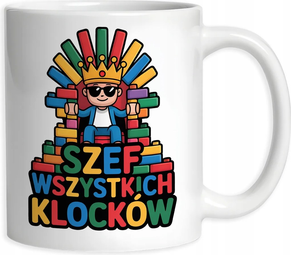 Kerámia bögre építőkocka-rajongóknak Minden építőkocka főnöke