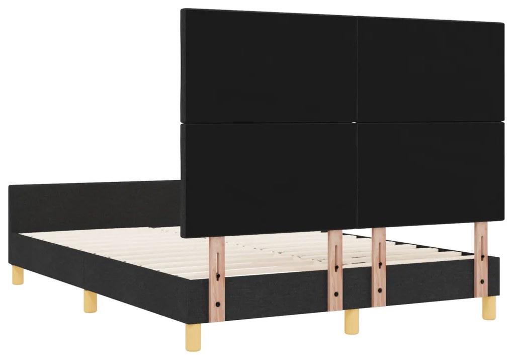Fekete Ágykeret 160x200 cm Szövet